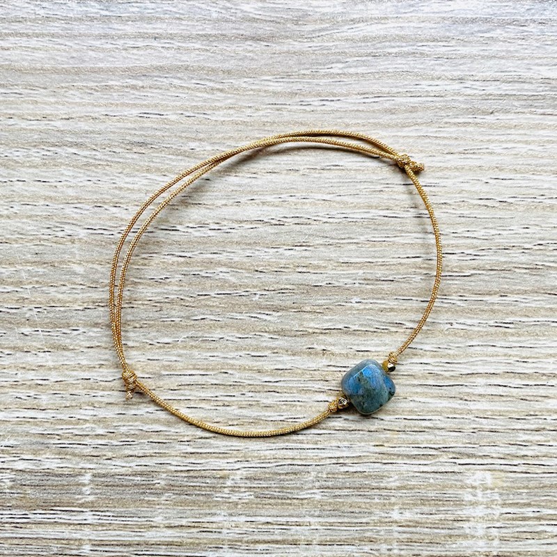 Ysie - Bracelet carrie labradorite argent doré
