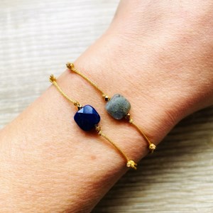 Bracelet carrie lapis lazuli argent doré