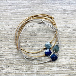 Bracelet carrie lapis lazuli argent doré