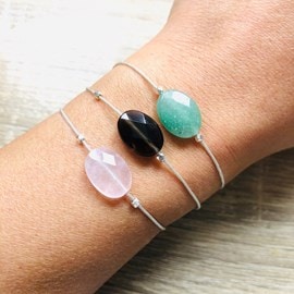 Bracelet olivia aventurine argenté