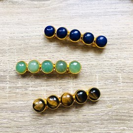 Barrette estelle aventurine verte