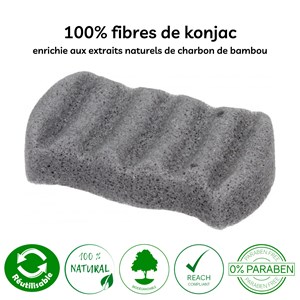 Éponge konjac corps charbon bambou