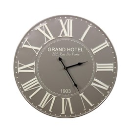 Horloge ancienne grand hotel métal gris
