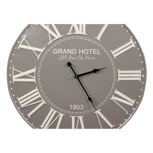 Horloge ancienne grand hotel métal gris