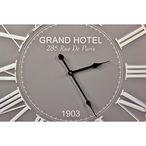 Horloge ancienne grand hotel métal gris