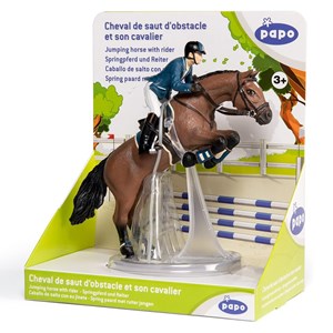 Figurine cheval de saut d'obstacle et so