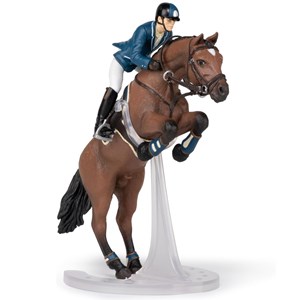 Figurine cheval de saut d'obstacle et so
