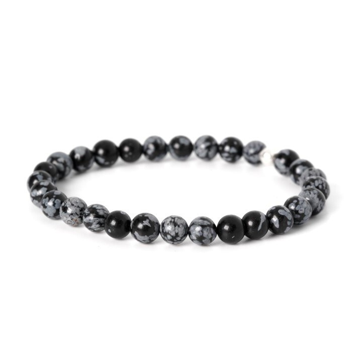 Elphege - Bracelet obsidienne neige