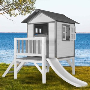 Maisonnette blanche sur pilotis lodge x