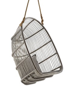 Fauteuil suspendu en rotin taupe