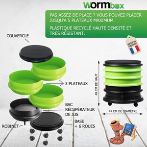 Lombricomposteur wormbox 3 plateaux, 48l