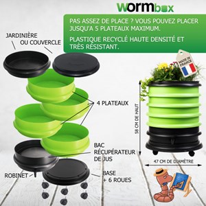 Lombricomposteur wormbox 4 plateaux, 72l