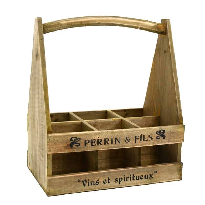 Aubry Gaspard - Porte-bouteilles en bois vieilli 30 cm