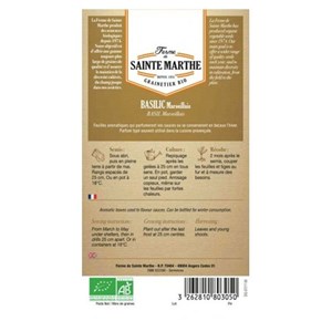 Basilic marseillais bio - graines à