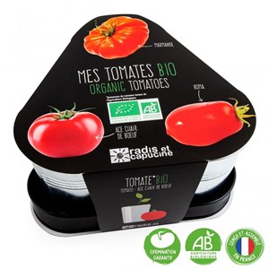 Plateau trio pots zinc - tomates bio