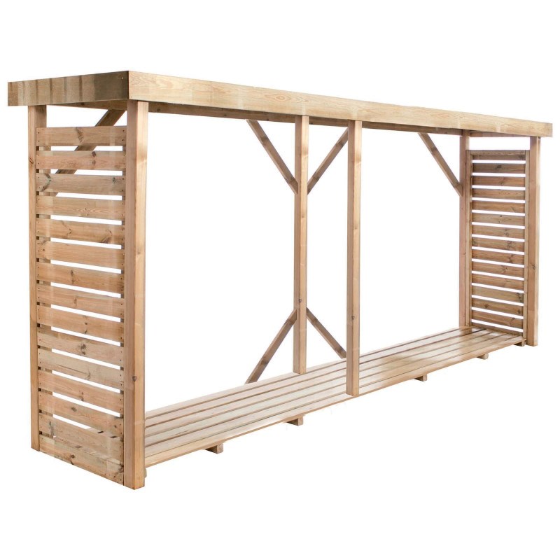 Abri-bûches en bois 183 x 89,5 x 320 cm dallas