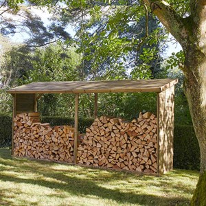 Abri-bûches en bois 203 x 114,5 x 410cm