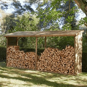 Abri-bûches en bois 203 x 114,5 x 410cm
