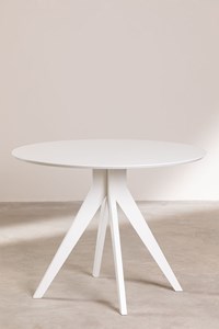 Table ronde trépied bois blanc 100cm
