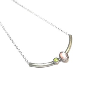 Collier améthyste et péridot argent 925