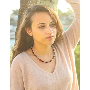 Collier pierres naturelles multicolores