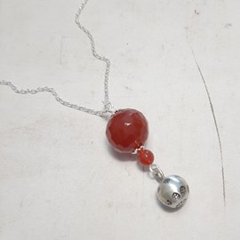 Bola de grossesse cornaline argent 925