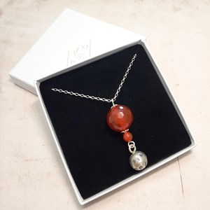 Bola de grossesse cornaline argent 925