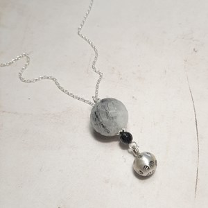 Bola de grossesse quartz rutile argent