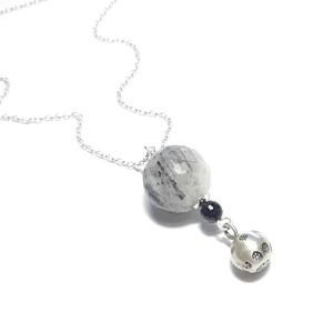 Bola de grossesse quartz rutile argent