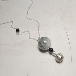 Bola de grossesse quartz rutile argent