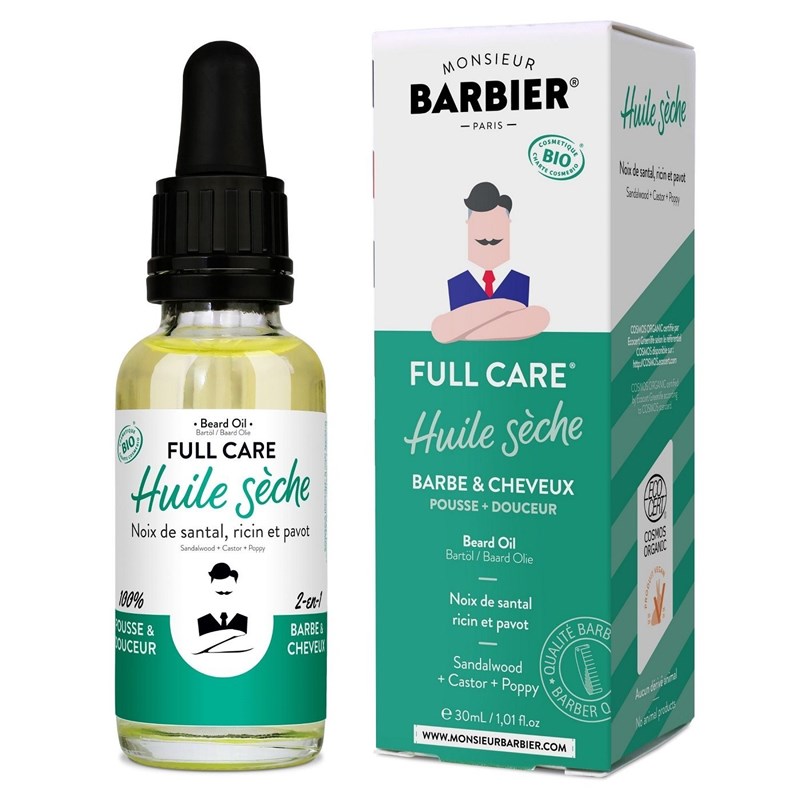 Monsieur Barbier - Huile barbe bio 100% naturelle full care