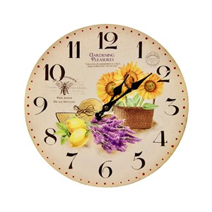 Horloge ancienne murale tournesol citron