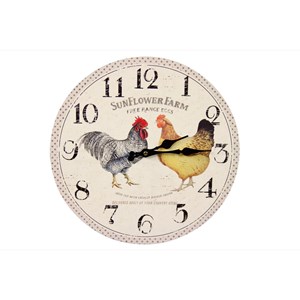 Horloge ancienne murale coq et poule 34c