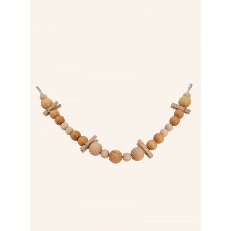 Guirlande décorative - perles de bois