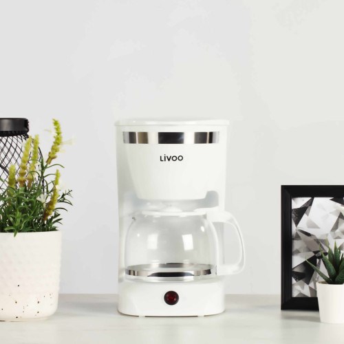Livoo - Cafetière électrique blanche 10-12 tasse