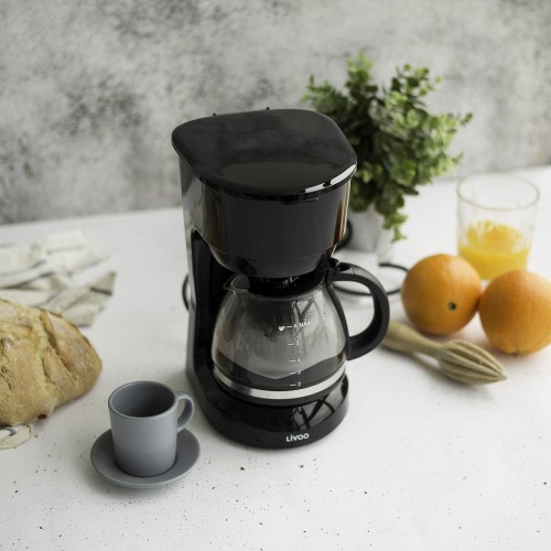 Livoo - Cafetière électrique noire 6 tasses