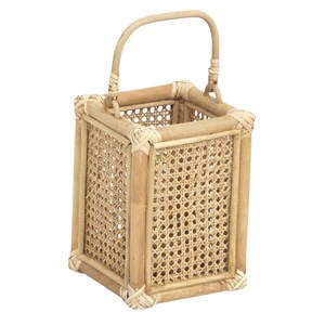 Lanterne photophore en cannage naturel