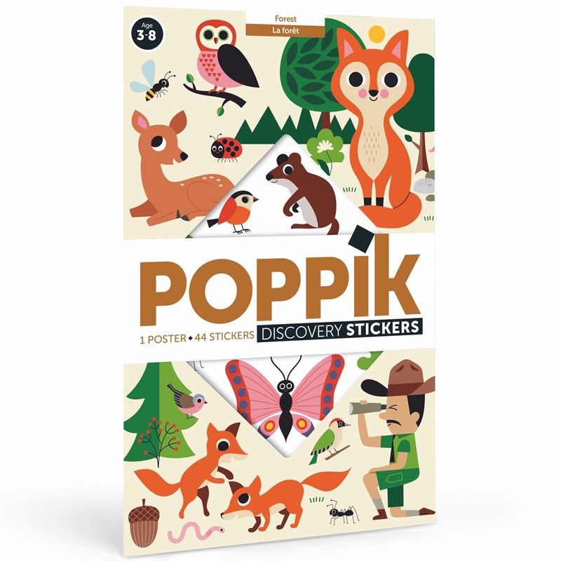 Poppik - Poster en stickers - forêt - 3-8 ans