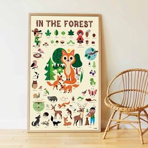 Poster en stickers - forêt - 3-8 ans