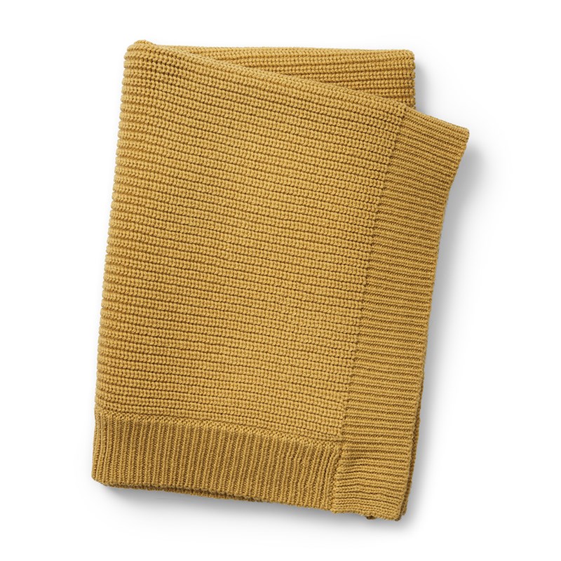Couverture tricot laine gold