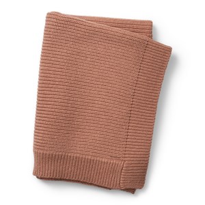 Couverture tricot laine faded rose