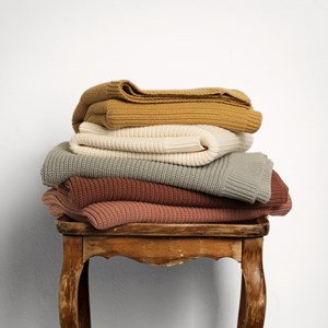 Couverture tricot en laine