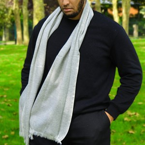 Echarpe cachemire et laine grise