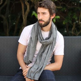 Echarpe cachemire et laine gris foncé
