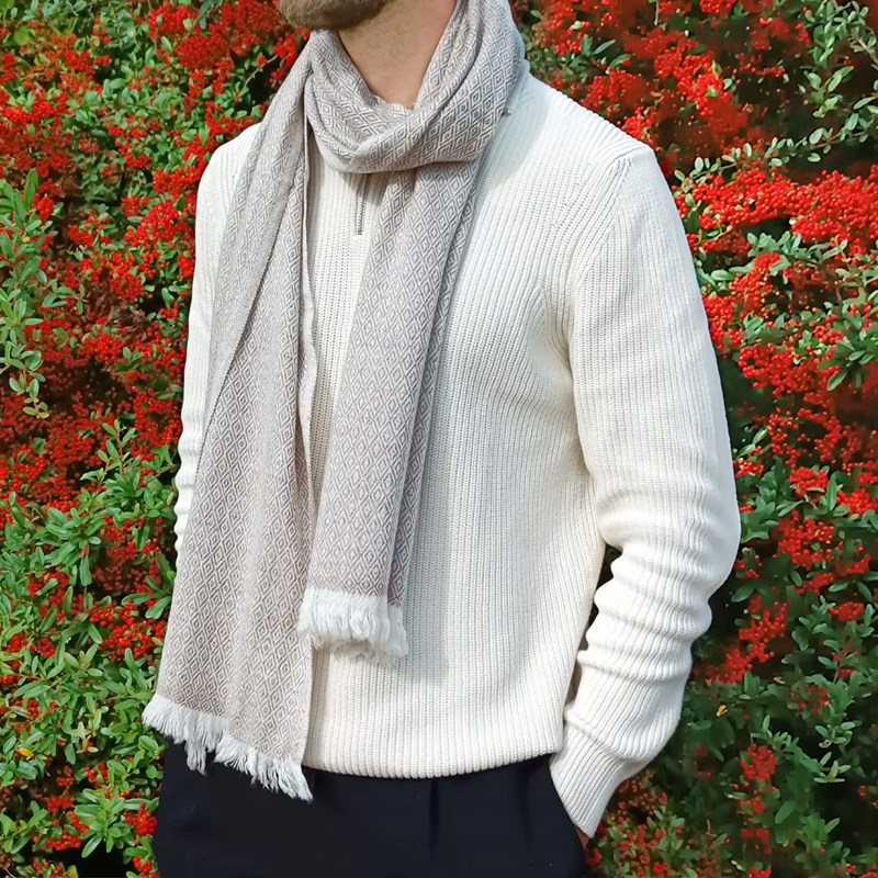 Echarpe cachemire et laine marron