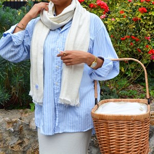 Pashmina cachemire beige amande