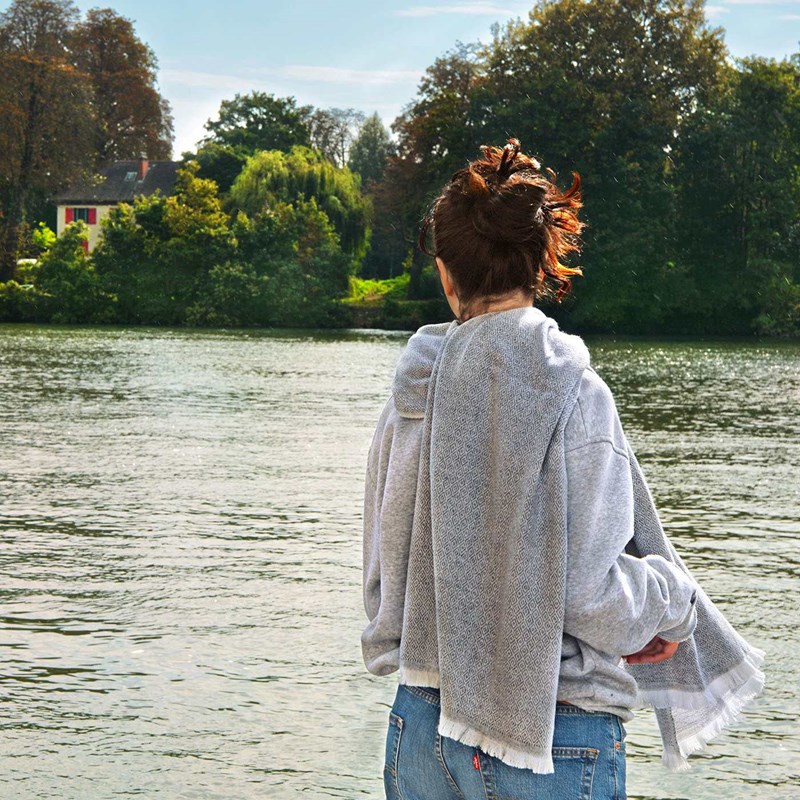 Les Jardins De La Comtesse - Etole pashmina femme gris foncé