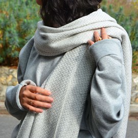 Etole pashmina femme gris argenté