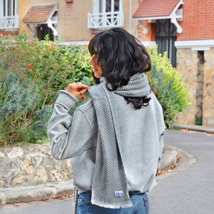 Etole pashmina femme gris foncé