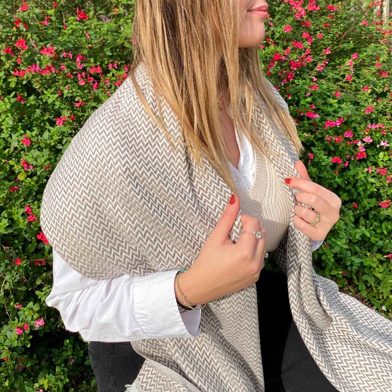 Etole pashmina femme marron glacé